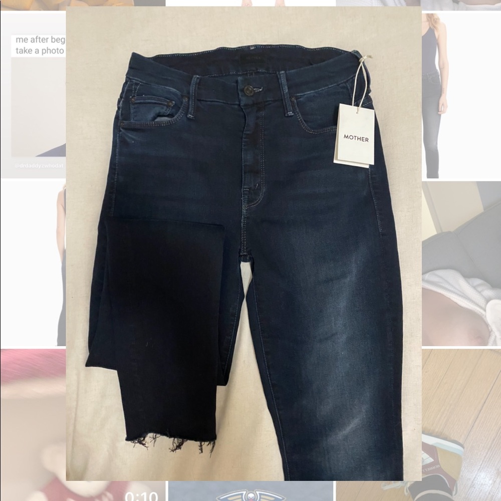 Mother high waisted Looker Ankle Fray